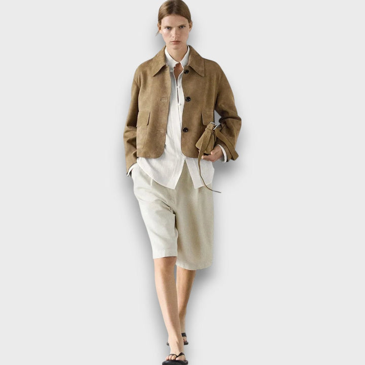 Naomi | Elegant Suede JacketWith Classic Cut