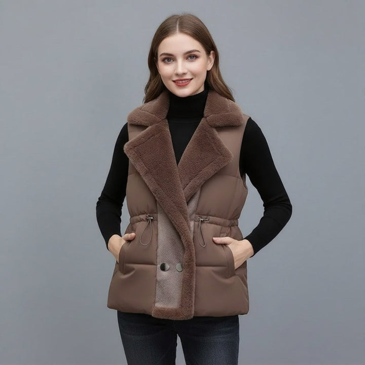 ARIA | Fur Trim Drawstring Puffer Vest