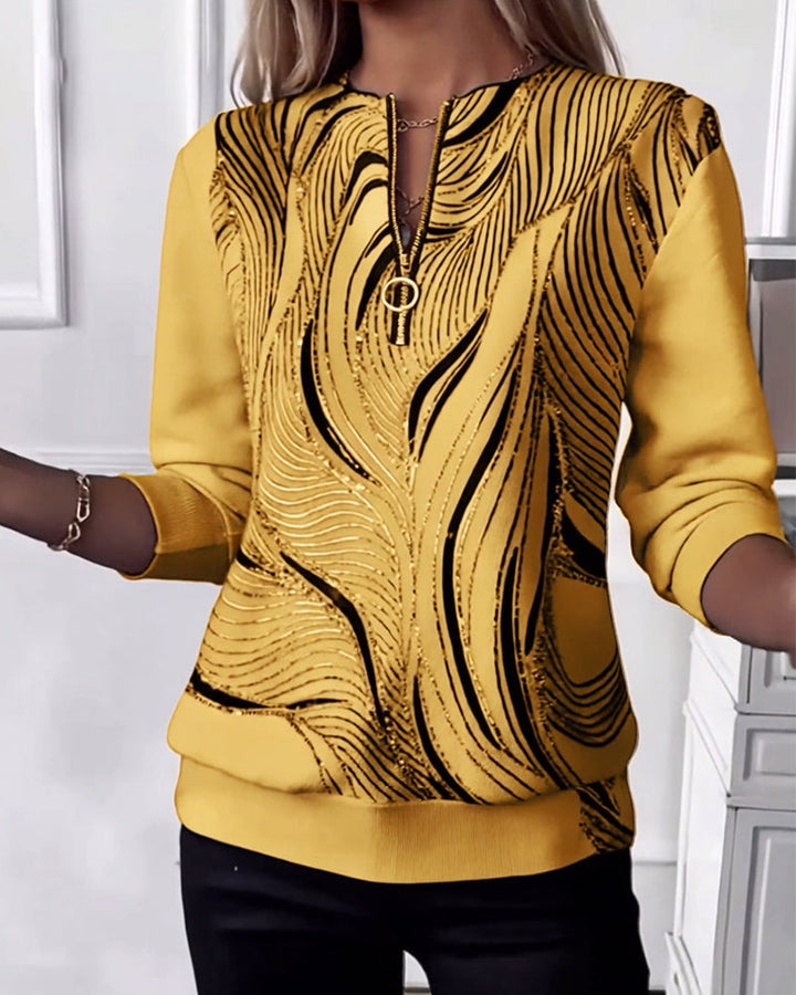 Laluna® | Casual Printed Zip Sweatshirt