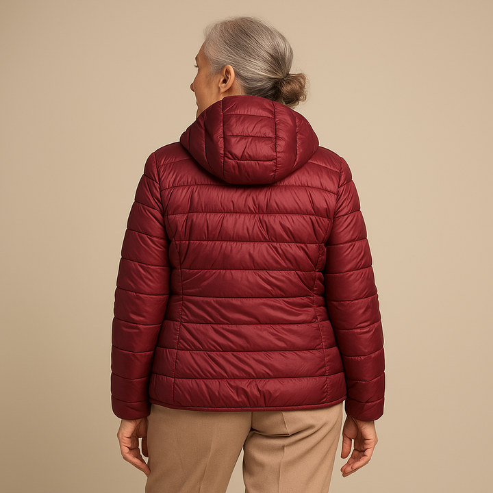 Ruth & Eleanor™ | Hooded Puffer Jacket - Burgundy