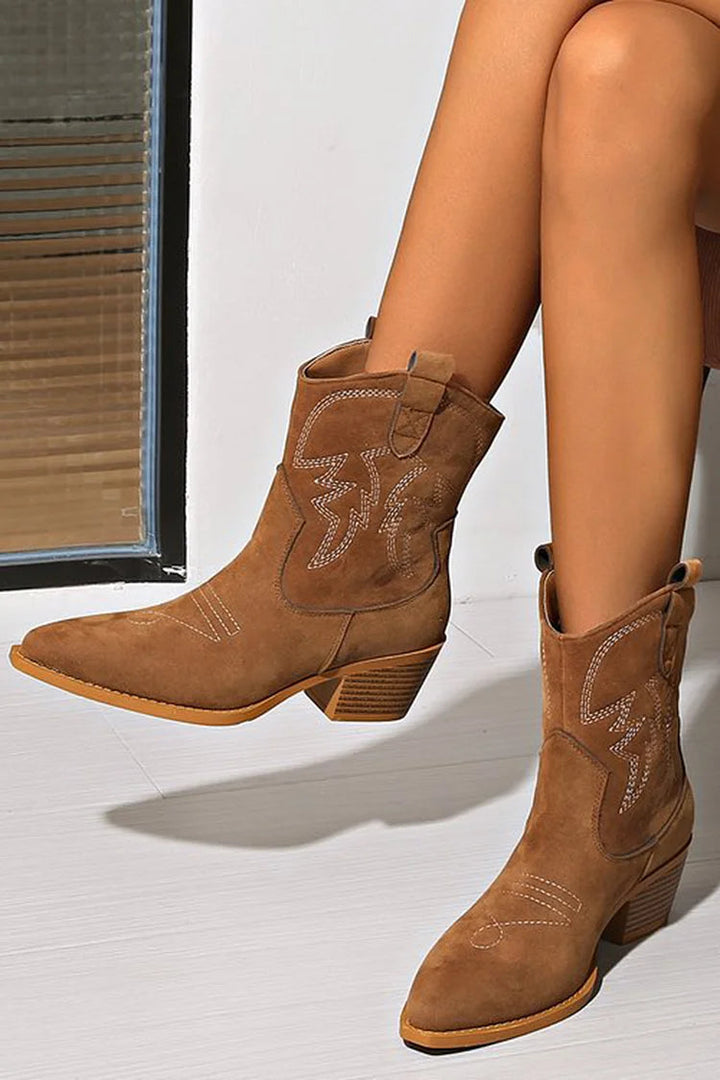 Trelyn | Pointed Western Ankle Boot