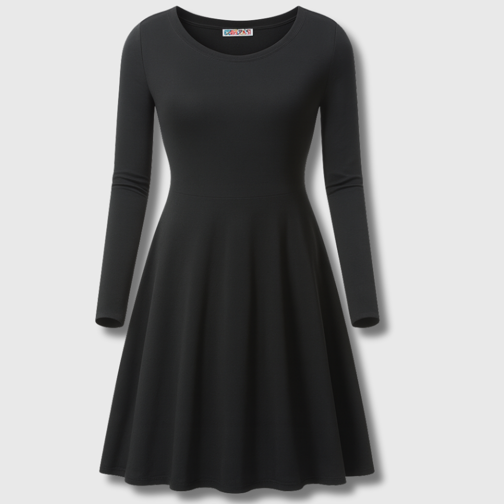 Ava | Classic Long-Sleeve Fit & Flare Dress