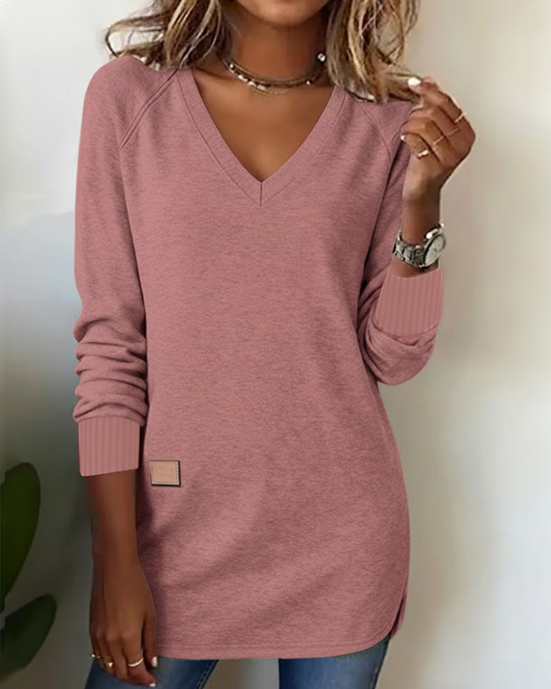 Laluna® | Fashionable Sweatshirt with V-Neck