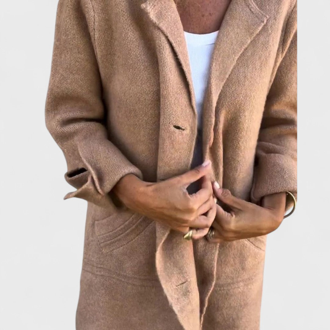 Maila | Casual Long Coat with Lapels