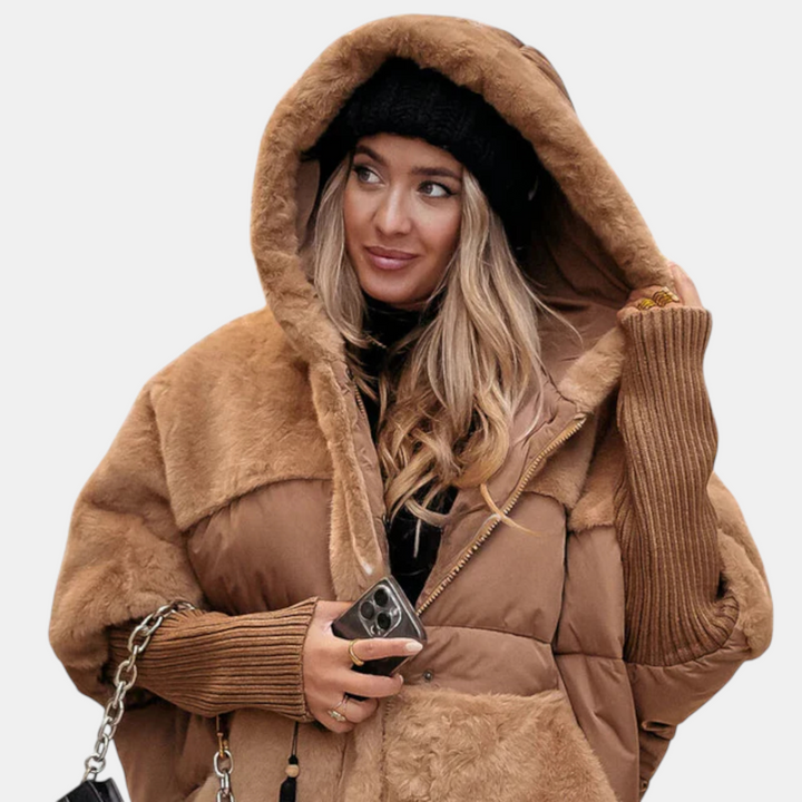 NOA - Oversized Hooded Patchwork Puffer Jacket