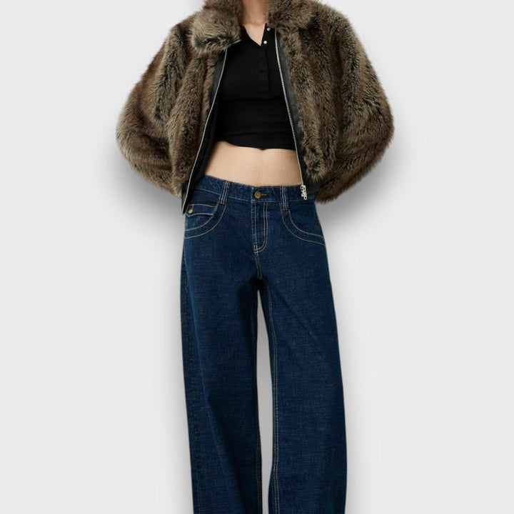 Amelia | Short Faux Fur Jacket With Urban Chic