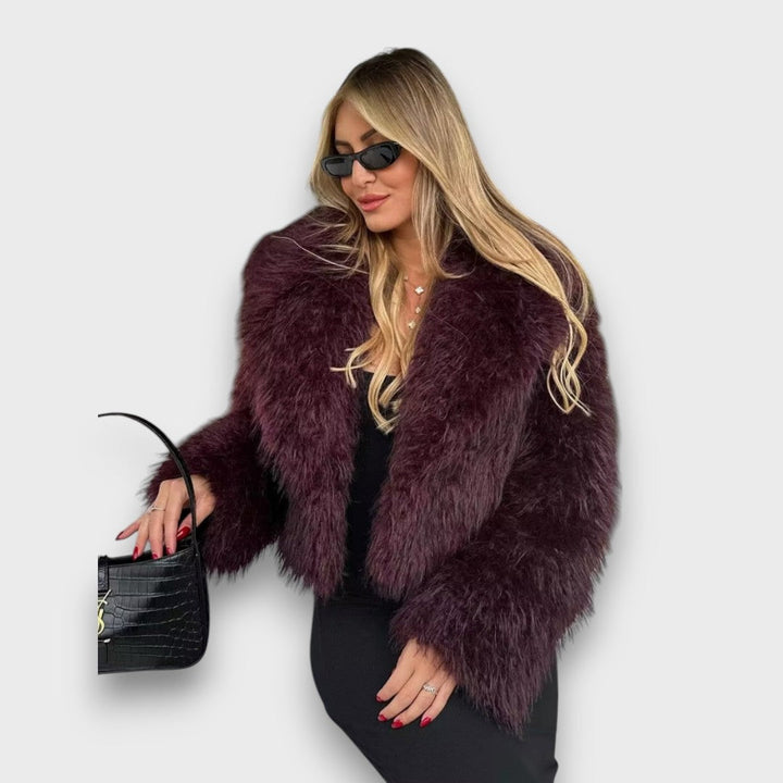 Mile | Luxury Eco-Fur In Deep Bordeaux