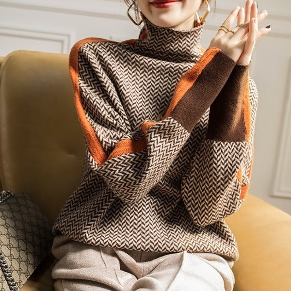 Kinga™ | Striped Turtleneck Sweater