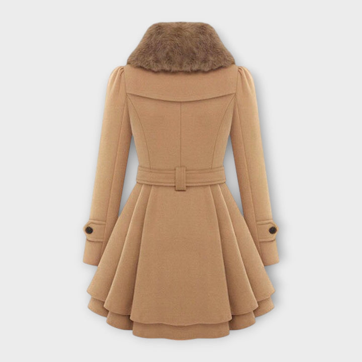 Elivara | Elegant Coat with Fur Collar
