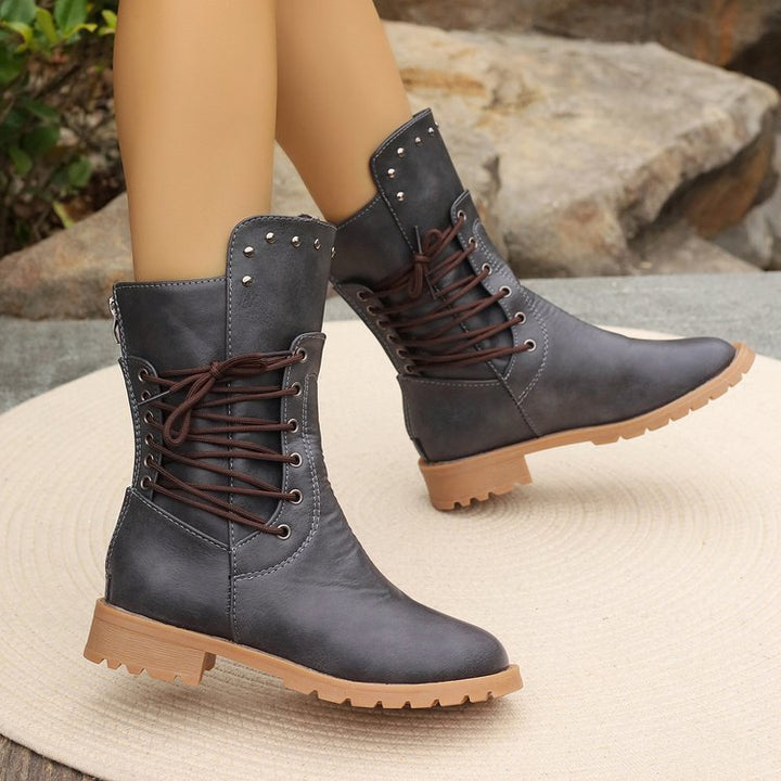 Kaitly - Edgy Lace-Up Boots