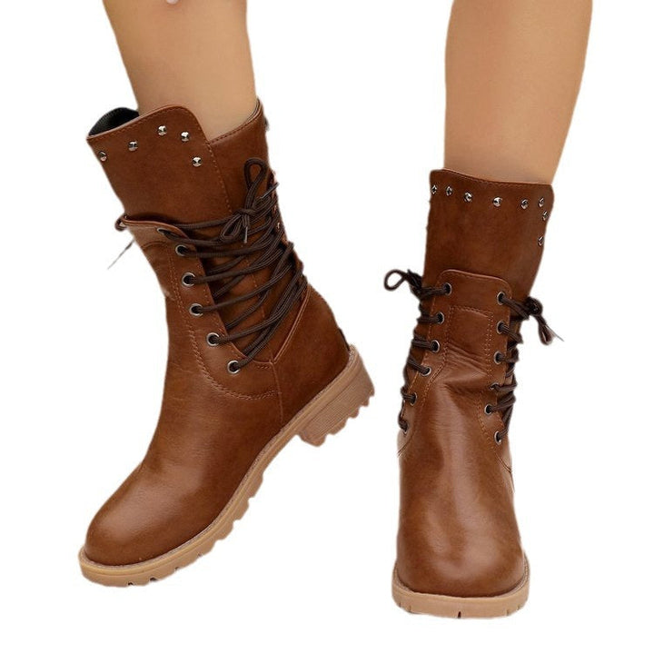 Kaitly - Edgy Lace-Up Boots