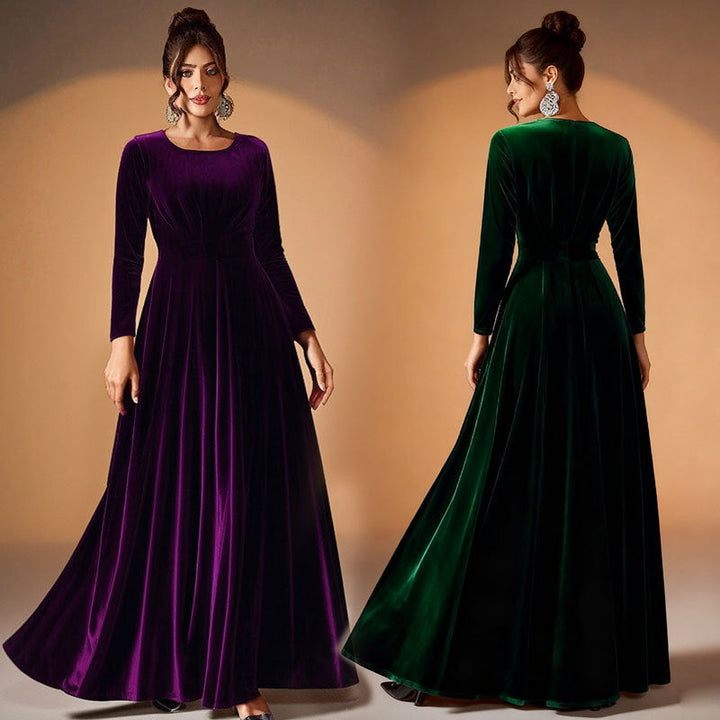 Beatrice | Long-Sleeve Velvet Maxi Dress