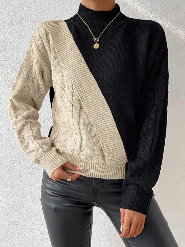 Eleanor™ | Contrast Cable Knit Sweater