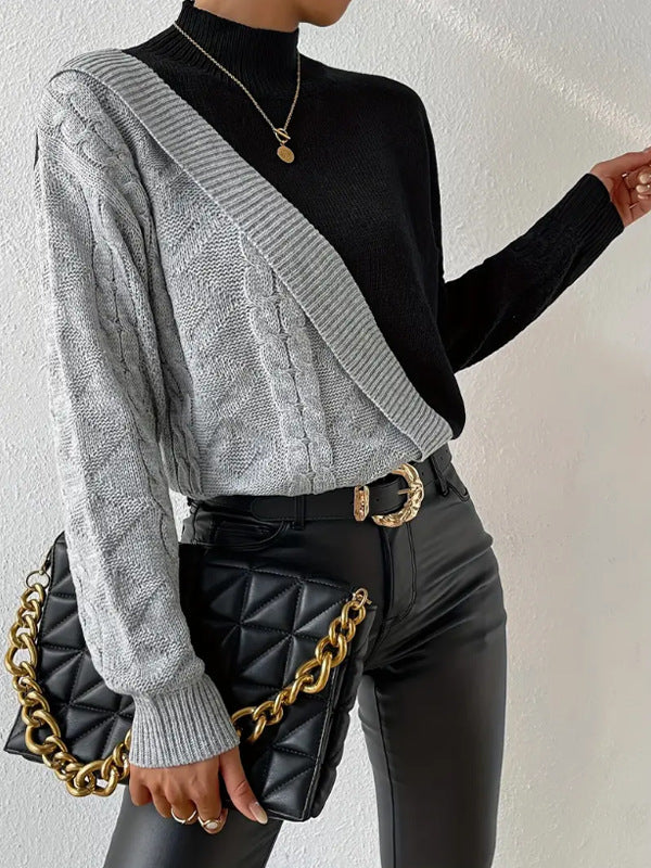Eleanor™ | Contrast Cable Knit Sweater