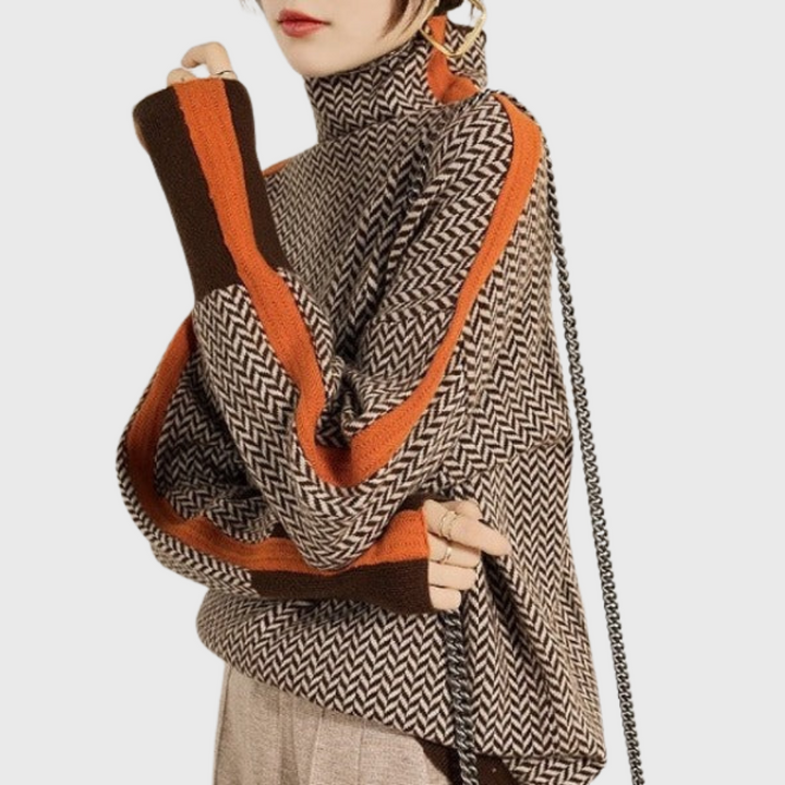 Kinga™ | Striped Turtleneck Sweater