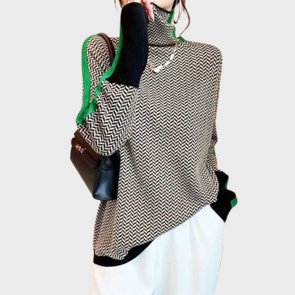 Kinga™ | Striped Turtleneck Sweater