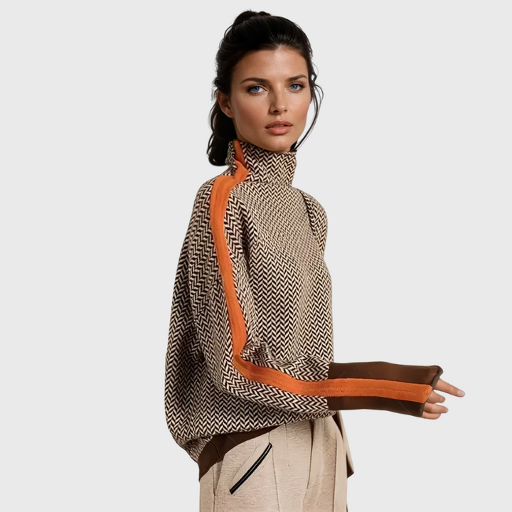 Kinga™ | Striped Turtleneck Sweater