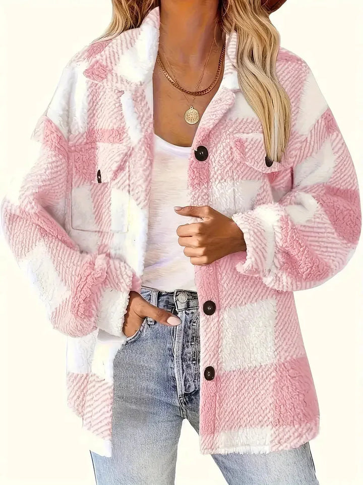 Laverne | Chic Plaid Fleece Jacket