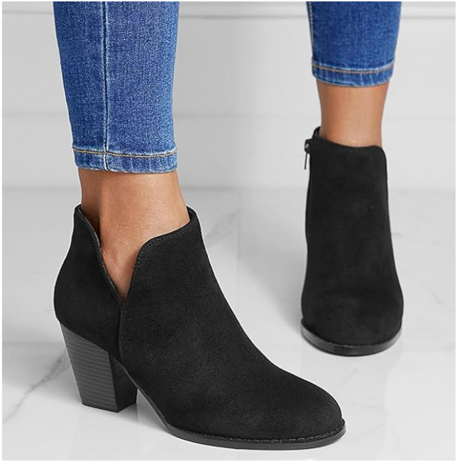 Lirayne | Pointed Ankle Boot With Suede Effect