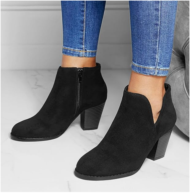 Lirayne | Pointed Ankle Boot With Suede Effect
