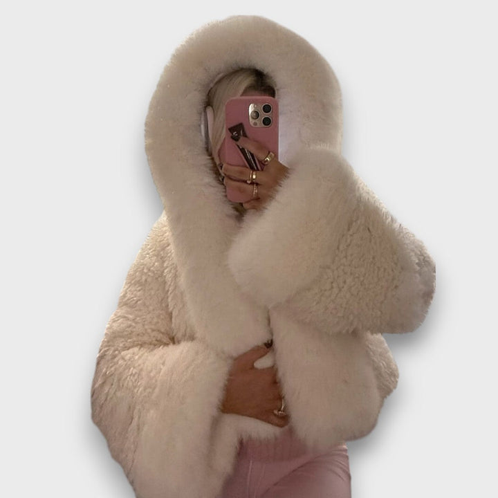 Noeline | Short Faux Fur Jacket With Hood