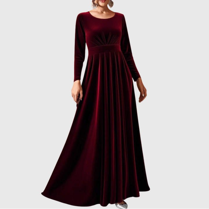 Beatrice | Long-Sleeve Velvet Maxi Dress
