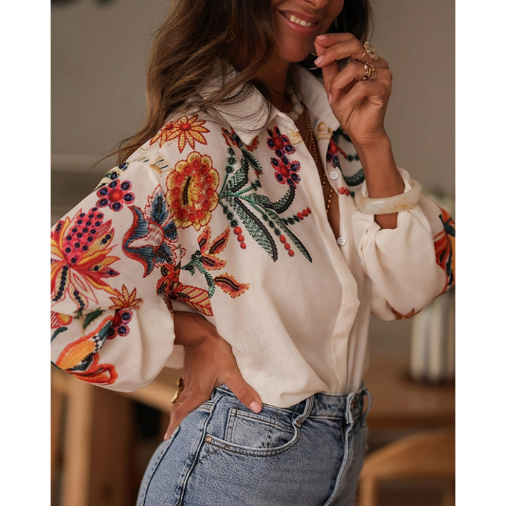 Milava™ | Blouse with Floral Embroidery
