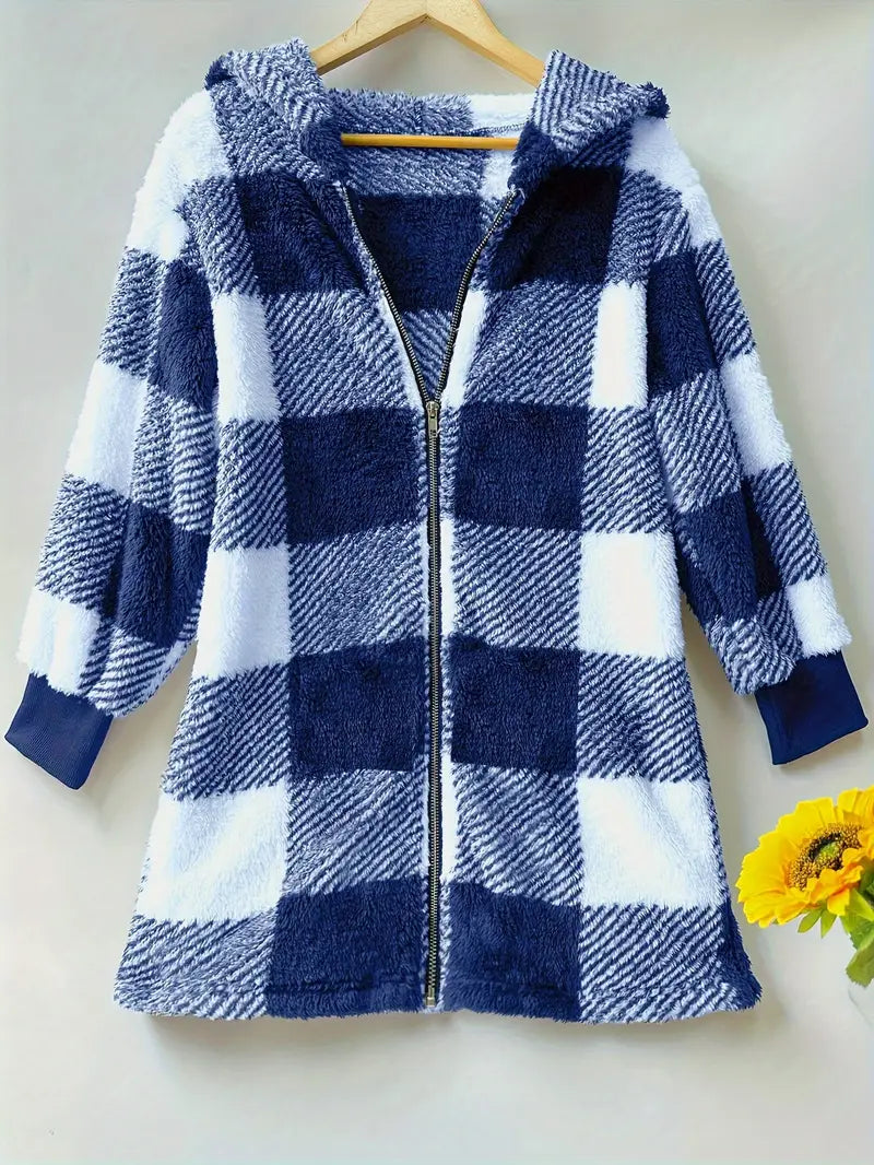 Ardia - Plaid Zip-Up Jacket