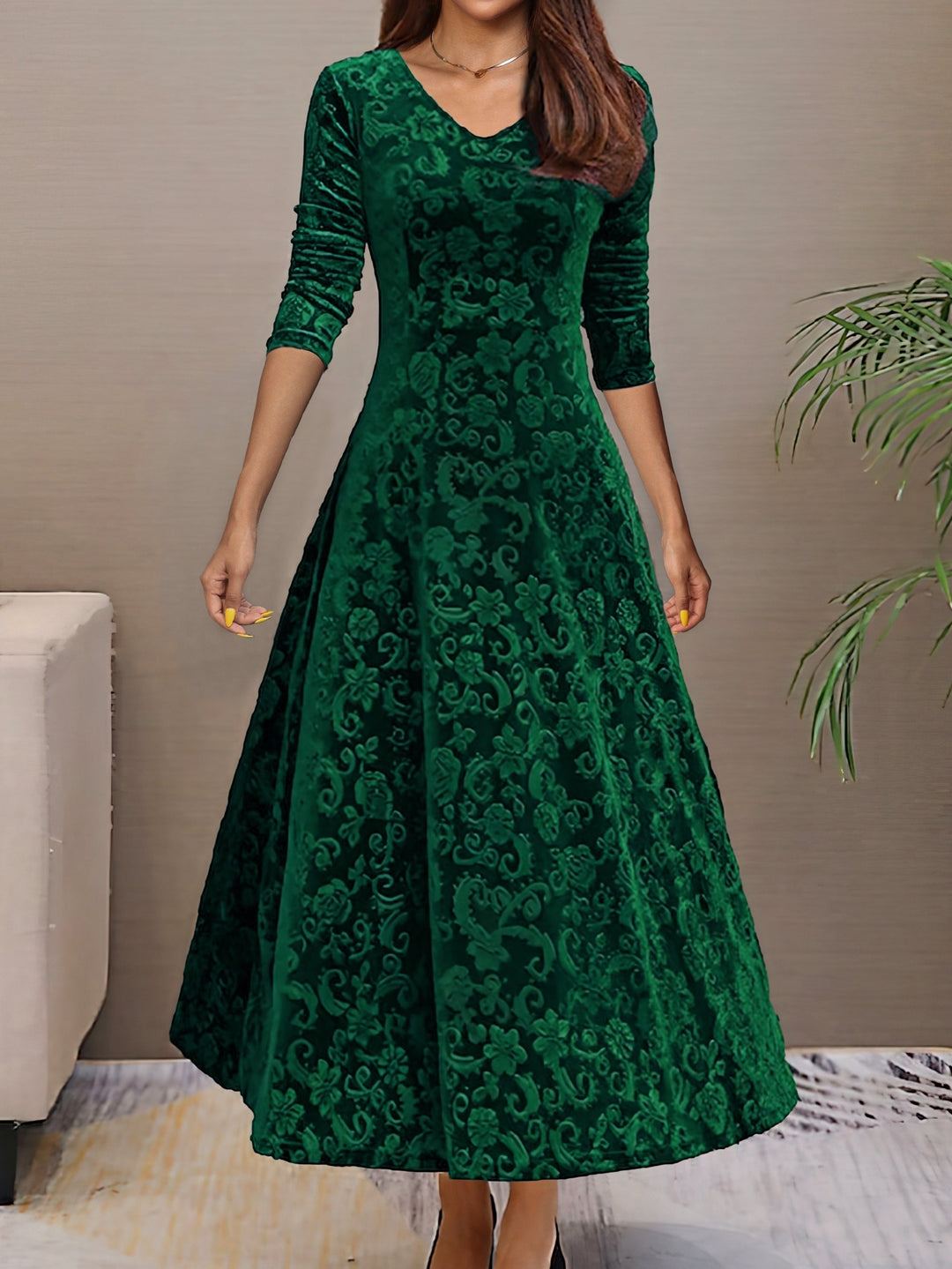 Nancy | Holiday Velvet Elegance Dress