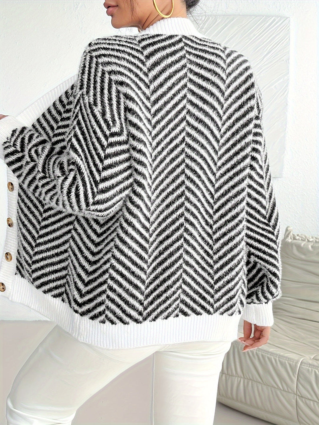 Eleanor™ | Monochrome Chic Cardigan