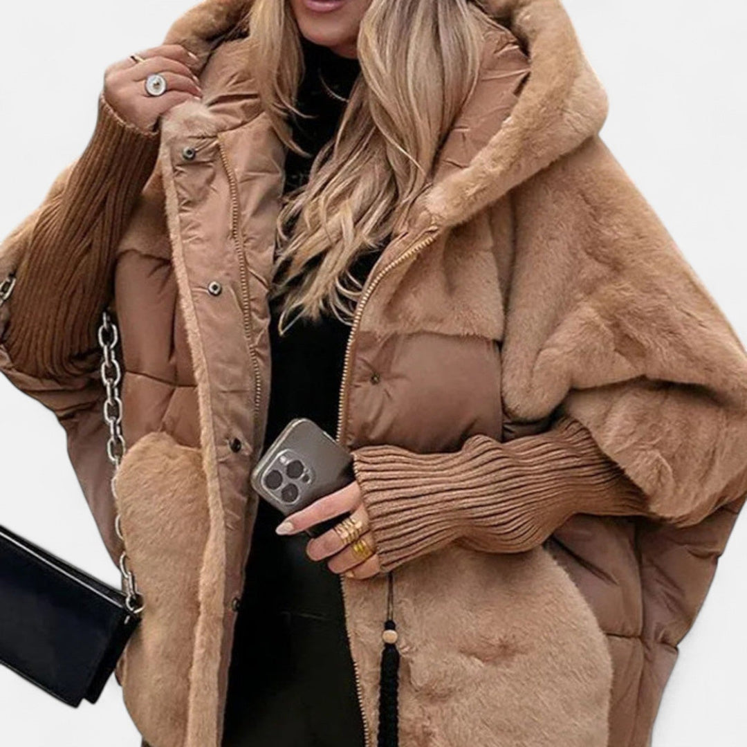 NOA - Oversized Hooded Patchwork Puffer Jacket