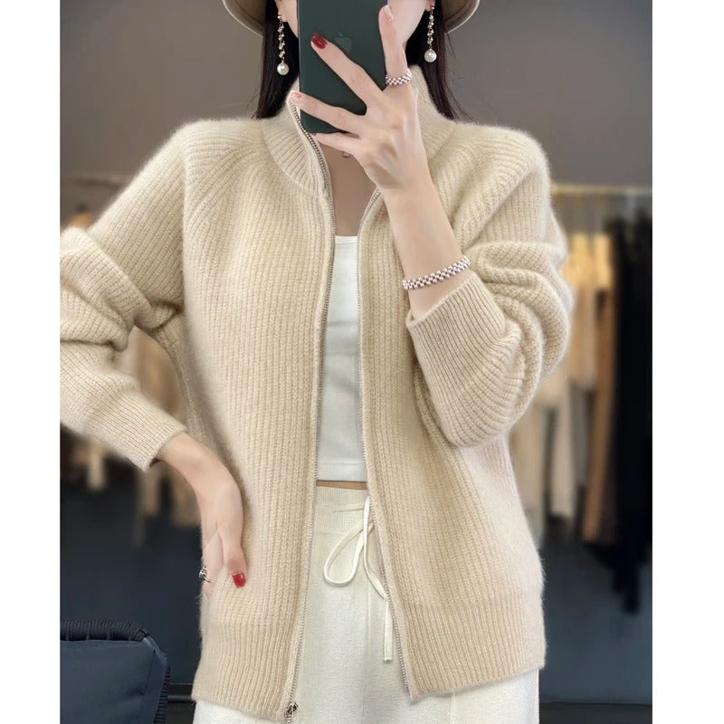 Sarah - Sophisticated Zip Cardigan